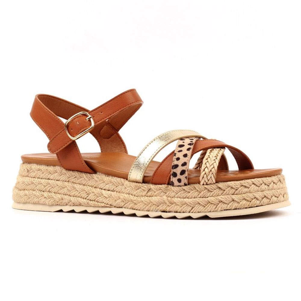 Lunar Womens/Ladies Flick Sandals / Tan